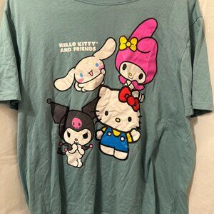 Hello Kitty and Friends Graphic Tee Sanrio Green Oversized Shirt